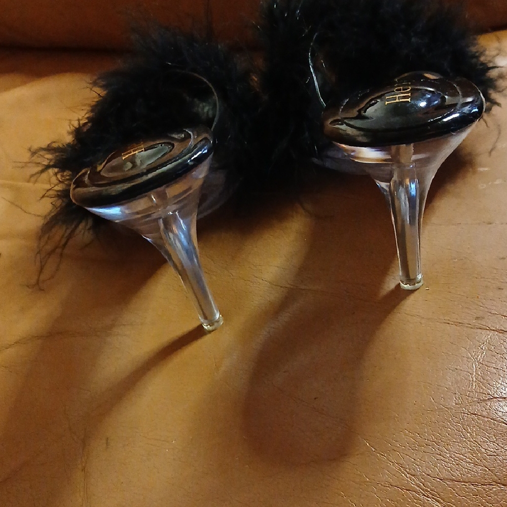 Heiyom Black Feathered Women's Shoes - Picture 7 of 11